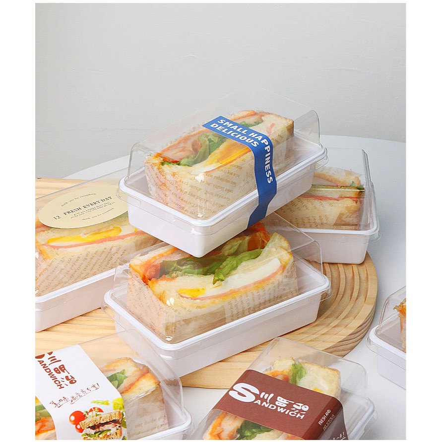 Sandwich Box With Clear Lid Rectangular 106 (50/100 Pack) | Shopee Malaysia