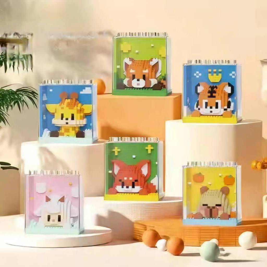 New Arrives Zoo Series Building Blocks Cute Animal Model Toys With Cube ...