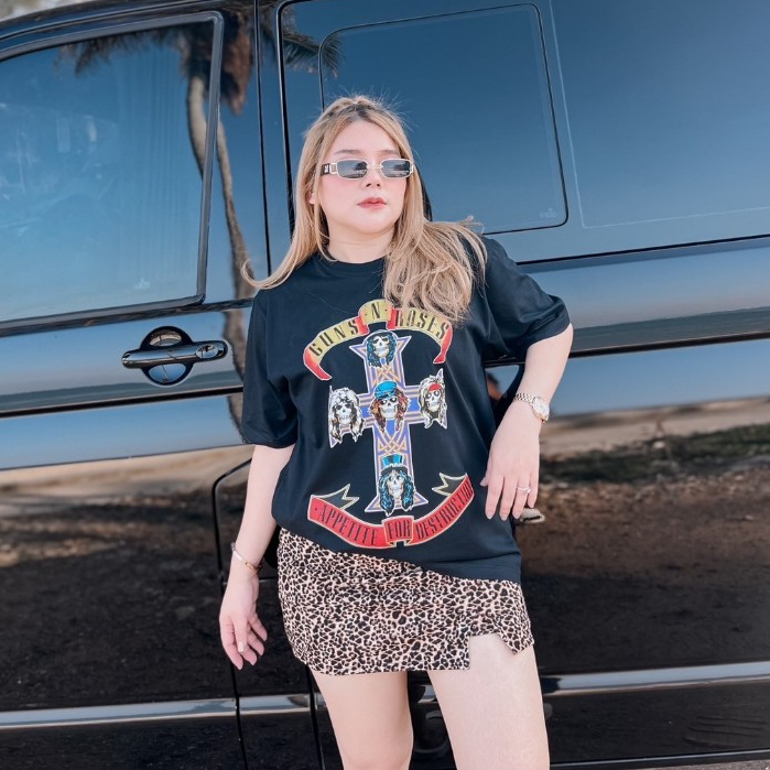 Plump Girl Set-Nong Tutu Guns Roses Skirt Pants (4066) | Shopee Malaysia