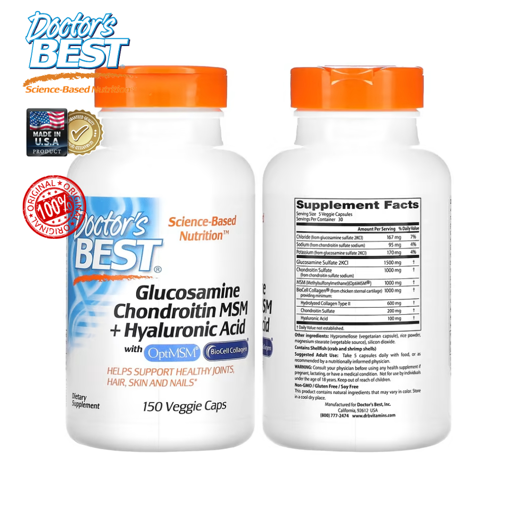 Doctor's Best Glucosamine Chondroitin MSM + Hyaluronic Acid With