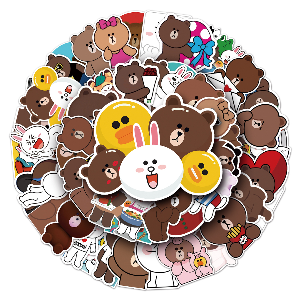 Cute cartoon korea bear 50 Sheets STICKER Waterproof Reusable Stickers ...
