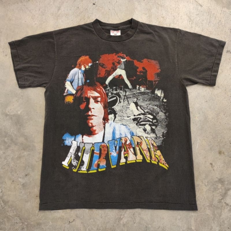 NIRVANA Washed Fabric Band Shirt | Shopee Malaysia