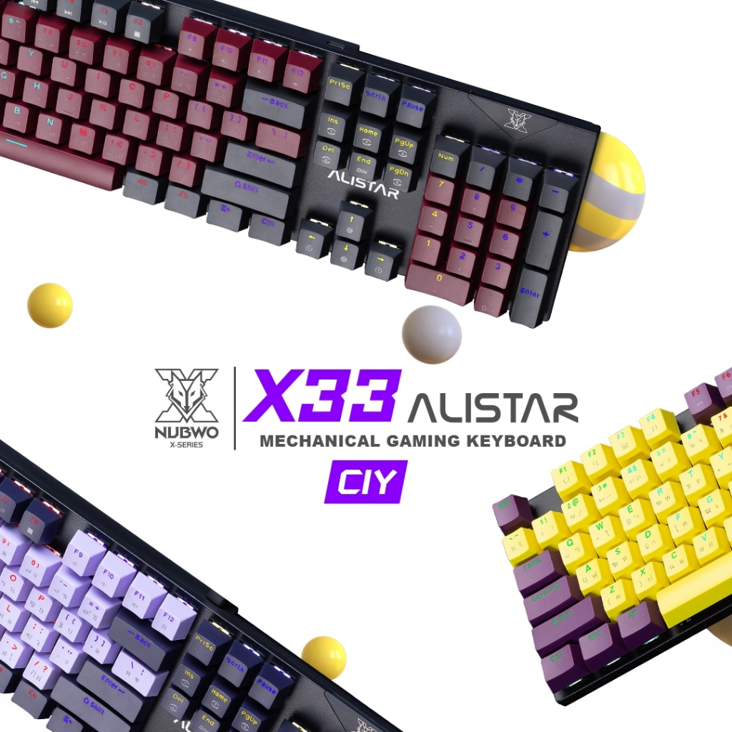 NUBWO Gaming Keyboard ALISTAR X33 CIY Rgb Lighting 3 Colors Available ...