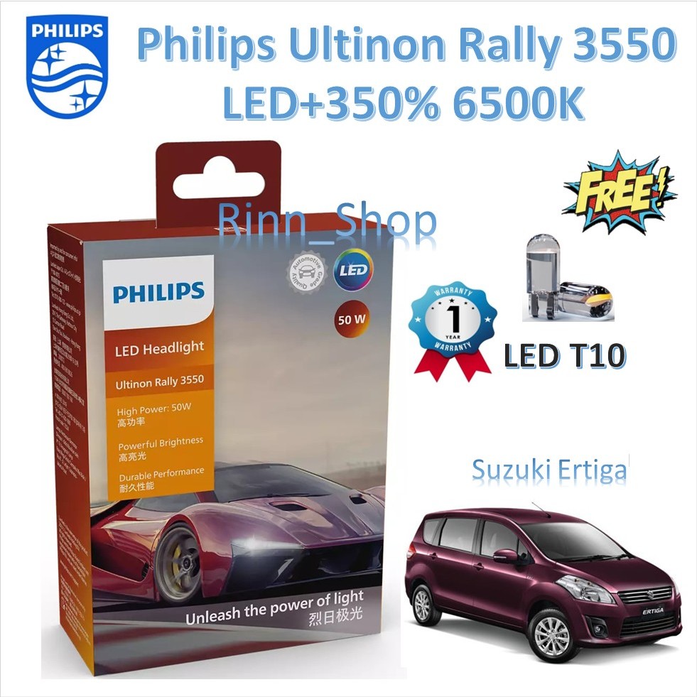 Philips Ultinon Rally Car Headlight Bulb 3550 LED 50W 8000/5200lm