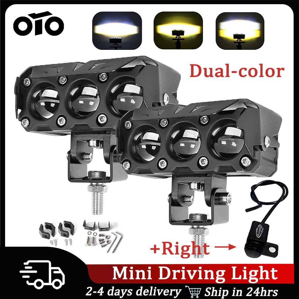 3 Led Fog Lights Motorcycle Spotlight Spotlights Moto SUV ATV | Shopee ...