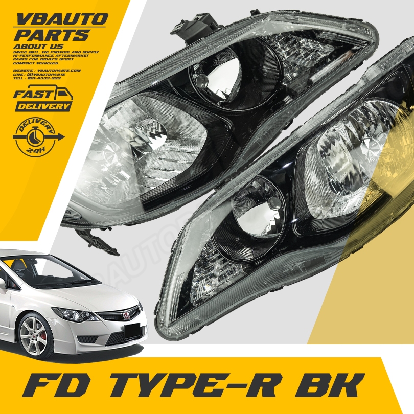 Head Lamp Civic FD Type-R (BLACK) | Shopee Malaysia