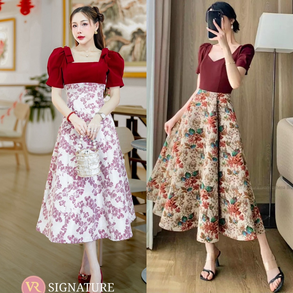 Athena Maxi Dress Square Neck Design The Is A Printed Woven Fabric ...