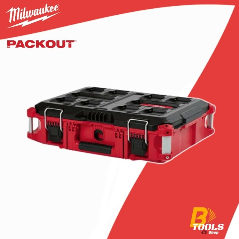 Milwaukee PACKOUT 22 in. Medium Red Tool Box with 75 lbs. Weight...