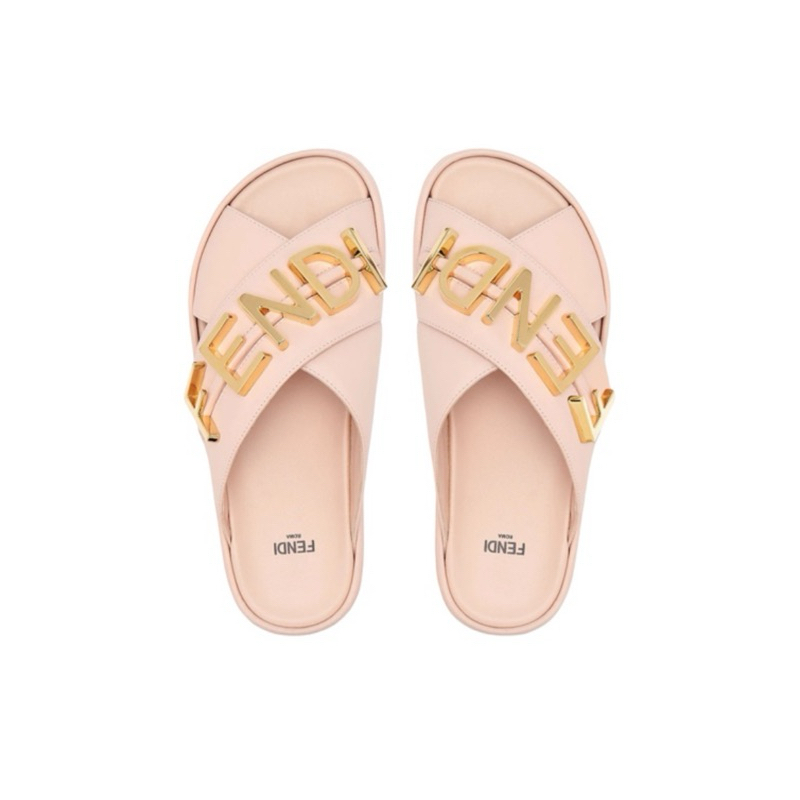 FENDI Leather Metal Logo Slippers For Women Shopee Malaysia
