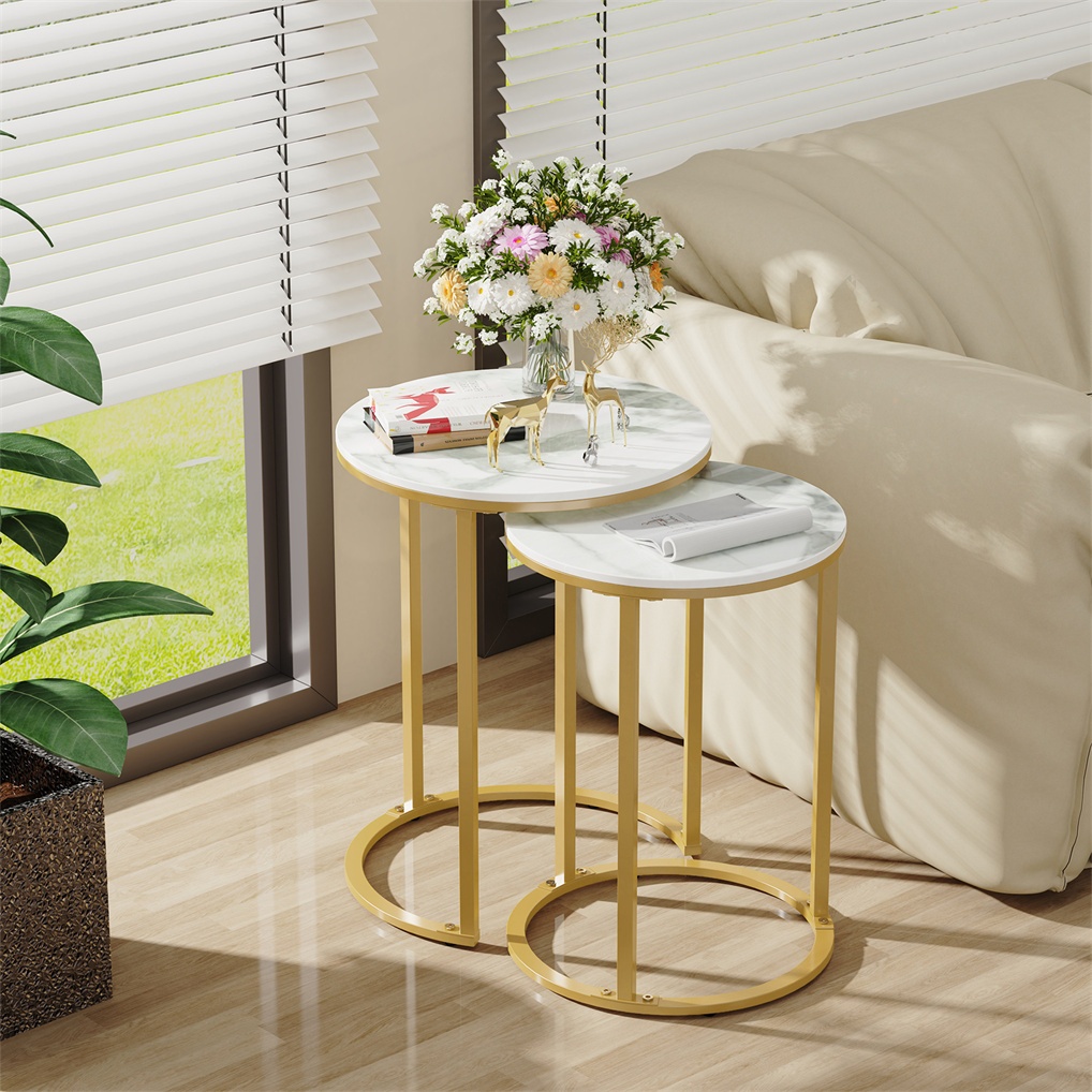 WISFOR Side Table Stackable Modern Set Of 2 accent end tables With ...