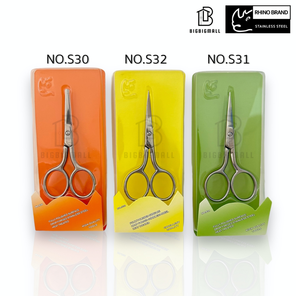 Rhino Brand Nose Hair Scissors Eyebrow Eyelash Beauty Genuine Stainless ...