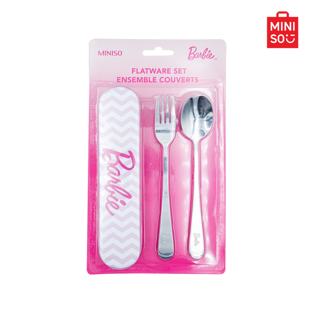 MINISO Spoon & Fork Set With Barbie Collection Storage Box Shopee Malaysia