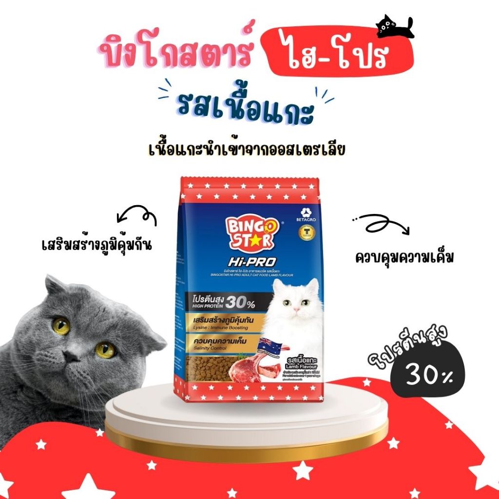 Bingo Star HiPro Cat Food 1 kg High Protein Low Sodium Immune Booster