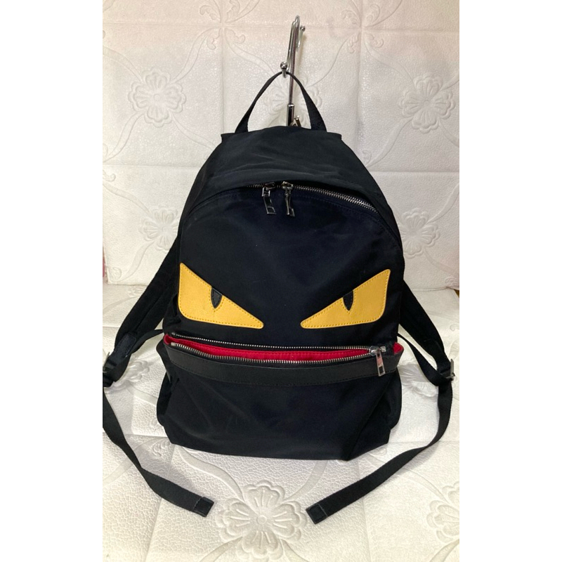Fendi monster Backpack About Base 13 Height 14 Inches Nylon Fabric Second Hand Work According To Use