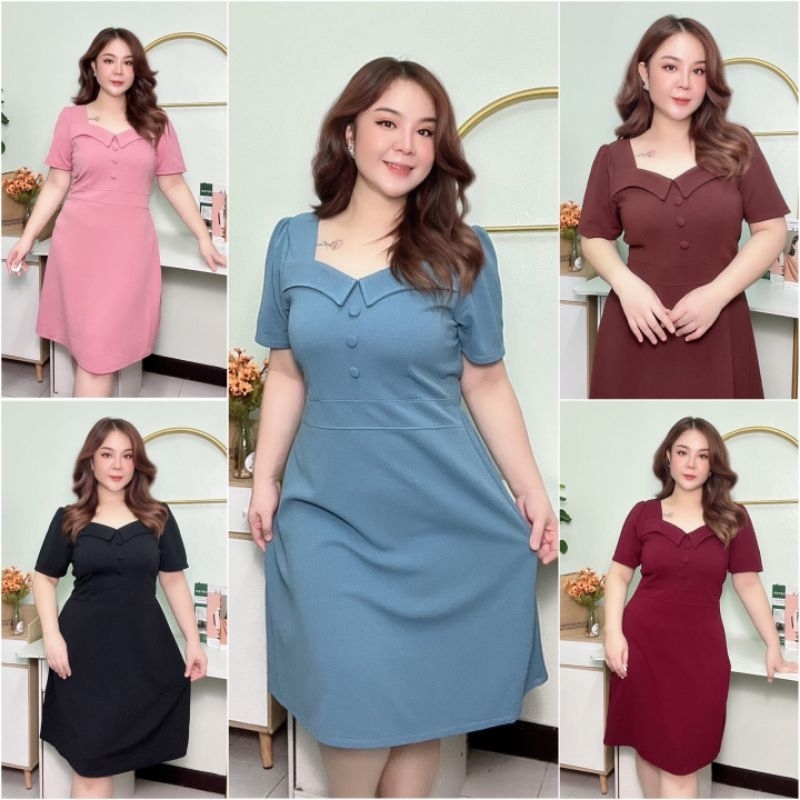 Plump Girl Dress No Iron Required 40 44 Inches Chest Waist 34 44 Hips Before Stretching 46 Fat Man Large Size Clothing Shopee Malaysia