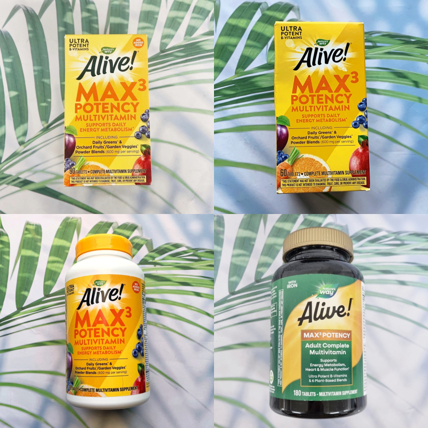 (Nature's Way) Alive! Max3 Potency Multivitamin 60 90 180 Tablets ...