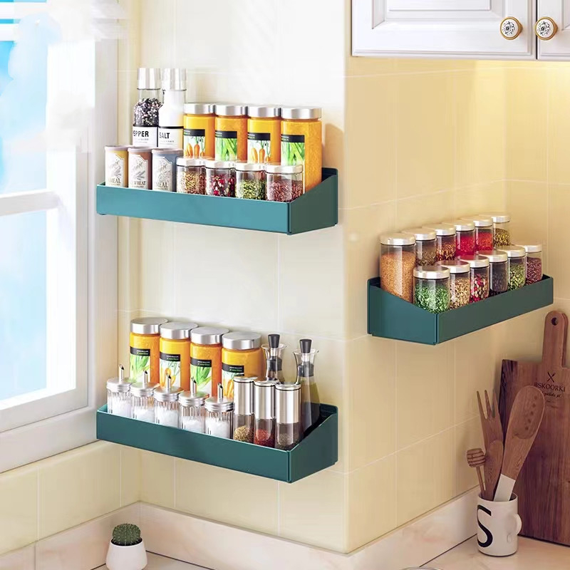 WallMounted Condiment Shelf Kitchen Storage No Need To Drill The Wall