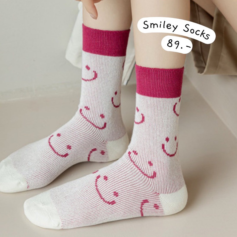 Smiley Socks (pink) | Shopee Malaysia