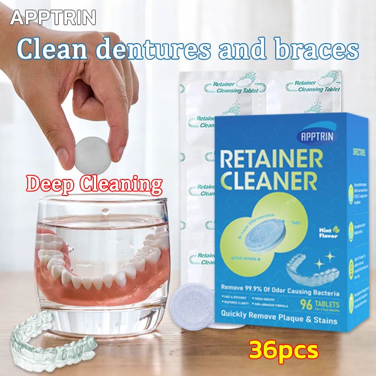 Effervescent Tablets Clean Dentures And Retainers Suitable For And