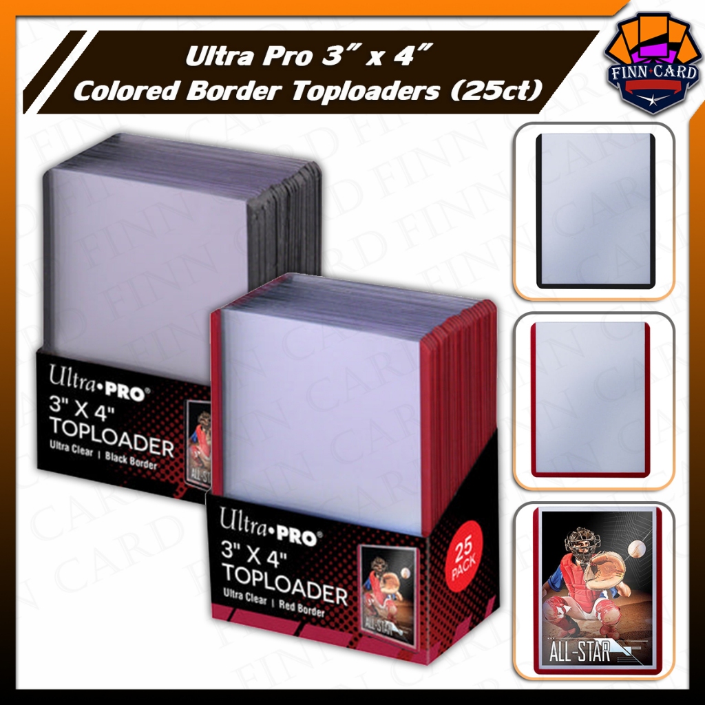 【FINNCARD】 Ultra Pro 3 "x 4" Colored Border Toploaders (25ct) for