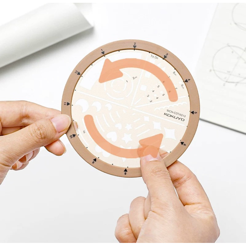 Japan KOKUYO self-rotating round template ruler | Shopee Malaysia