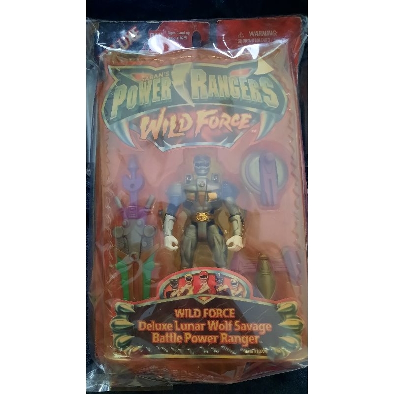 Vintage Bandai Wild Force Deluxe Lunar Wolf Savage Battle Power Rangers ...