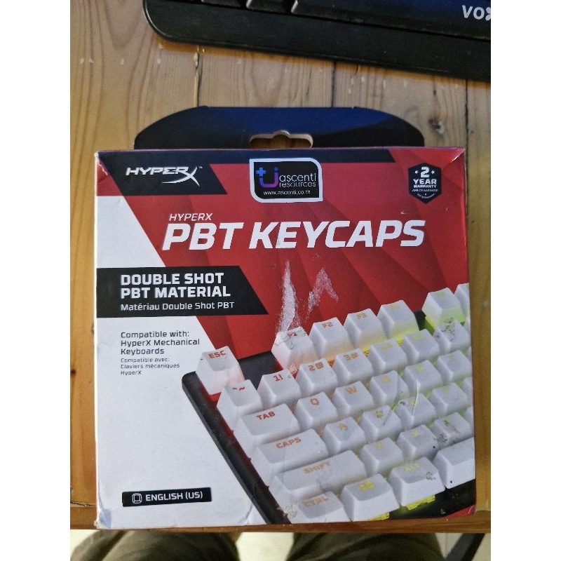 Used Item Hand Condition 1 HyperX PBT Keycaps-Full Key Set White (US ...