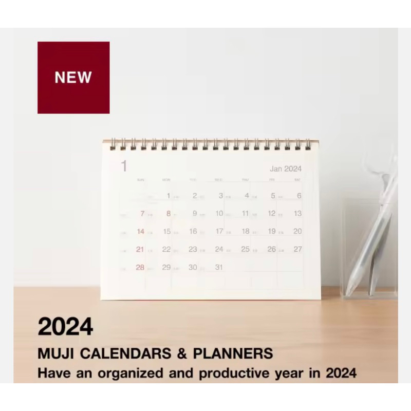 Desk Calendar & Hanging 2024 MUJI Shopee Malaysia