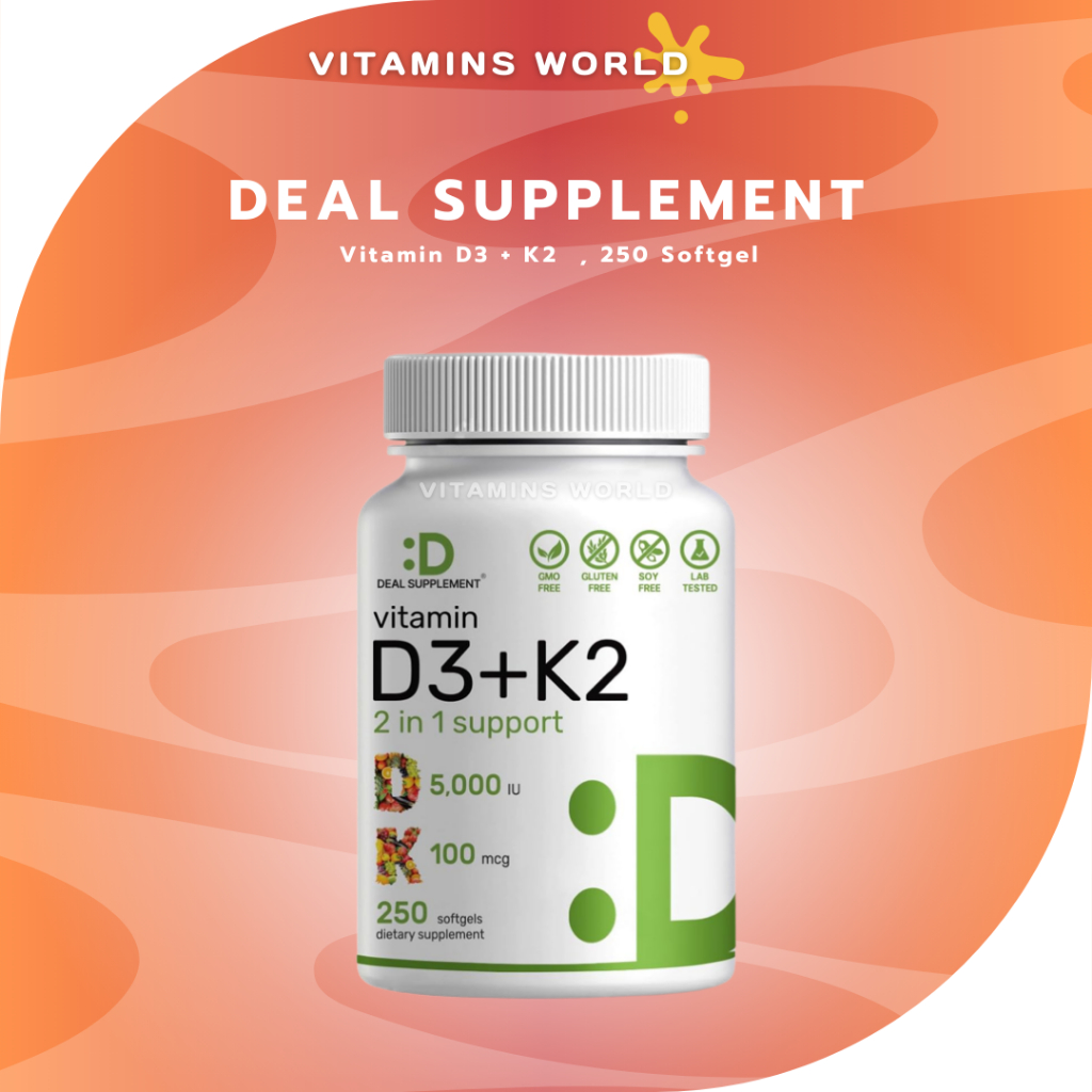 Deal supplement Vitamin D3 K2 Softgel D3 5000 IU & K2 MK7 MK4 (No.844