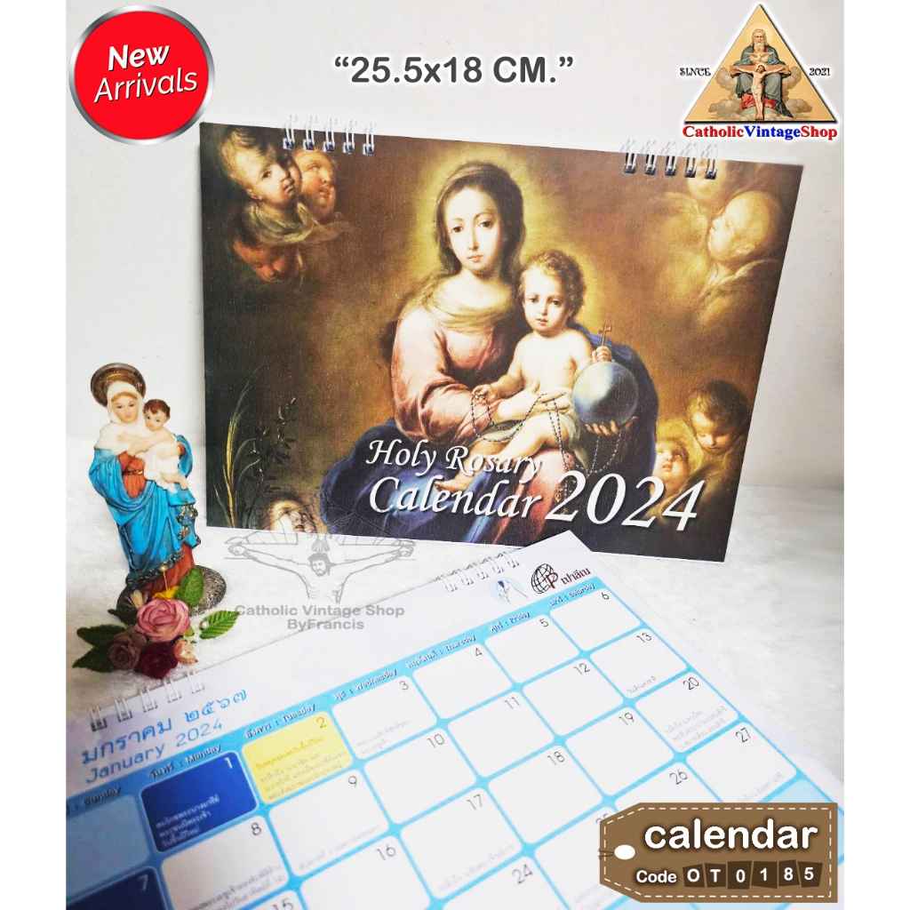 Desk Calendar The Mother Of The Buddha Statue Of 2025 Catholic Holy