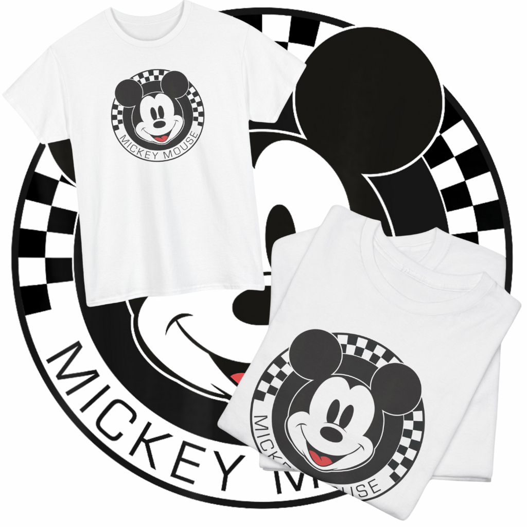 Mickey Mouse Checkerboard Circle T Shirt Shopee Malaysia