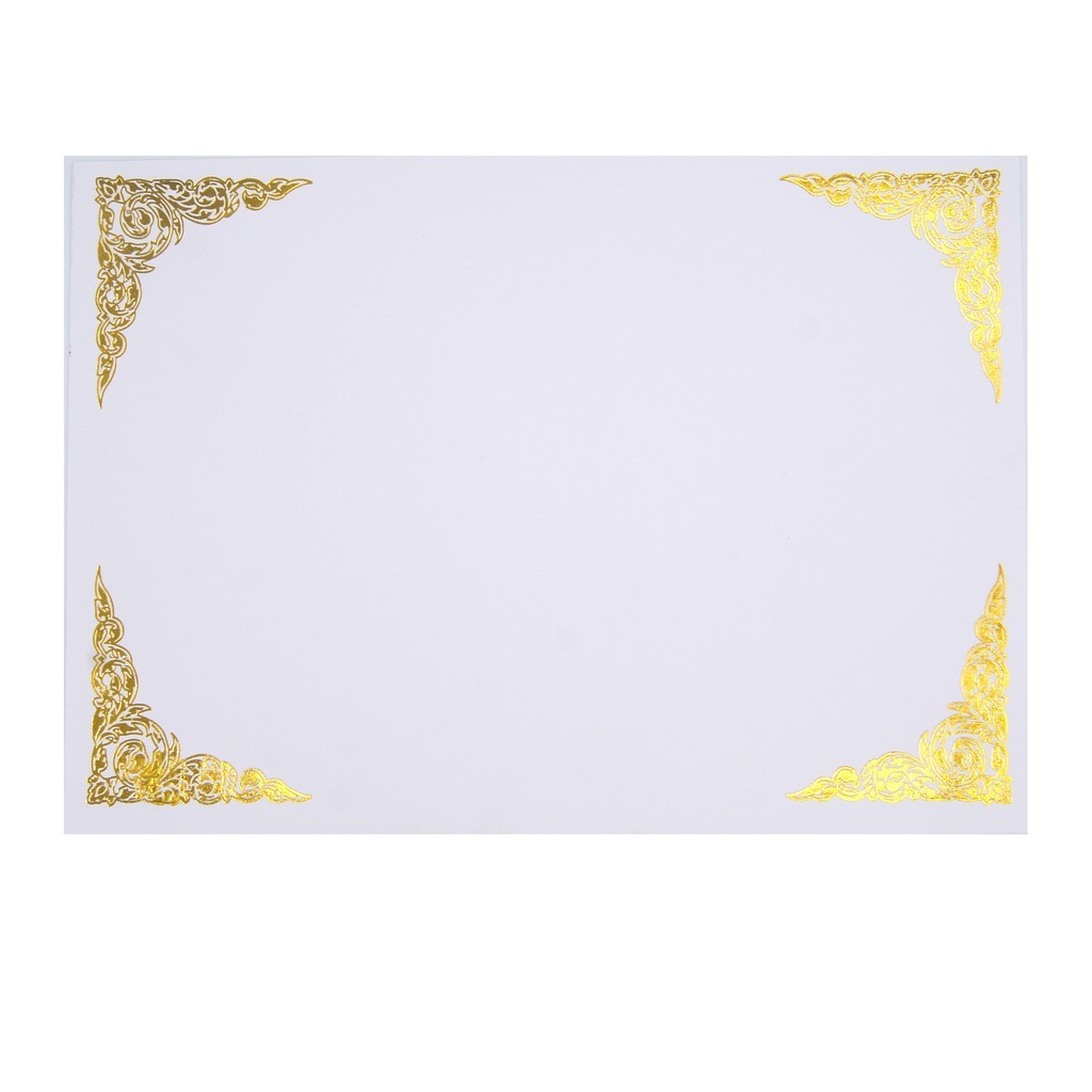 [50 Sheets/Pack] Certificate Paper Gold Corner Stamping Cover 180 Gsm ...