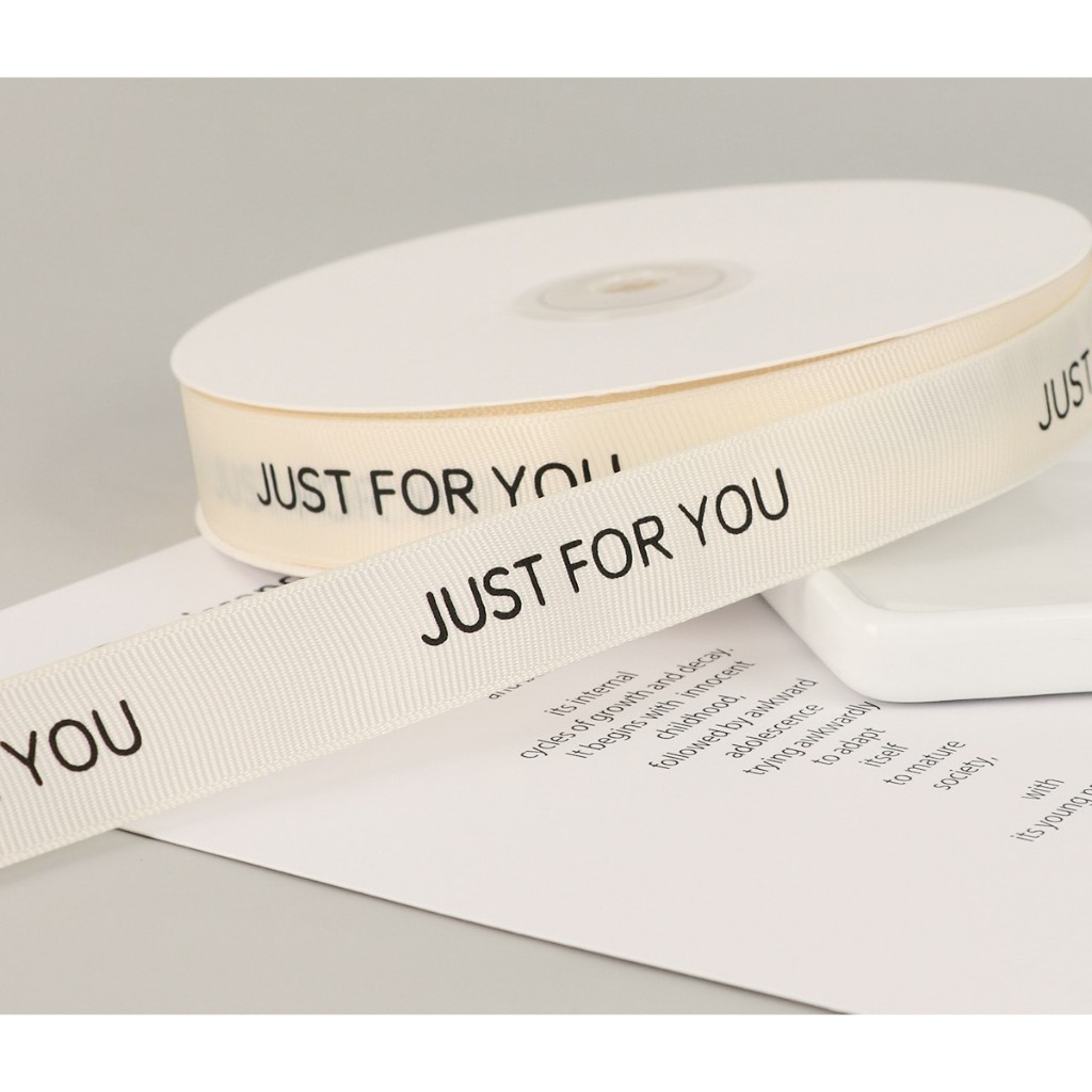 1 Roll 【50 Yards】 * Grosgrain Ribbon Slit Fabric Minimalist Pattern ...