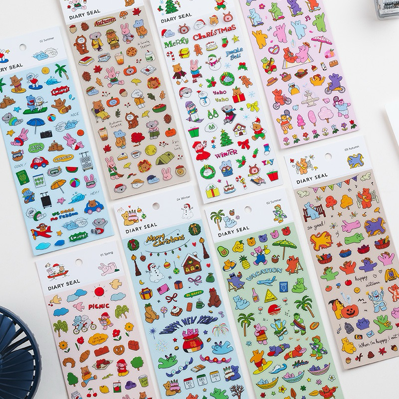Fast Delivery (063) Bear And Bee Stickers For Diy Work | Shopee Malaysia