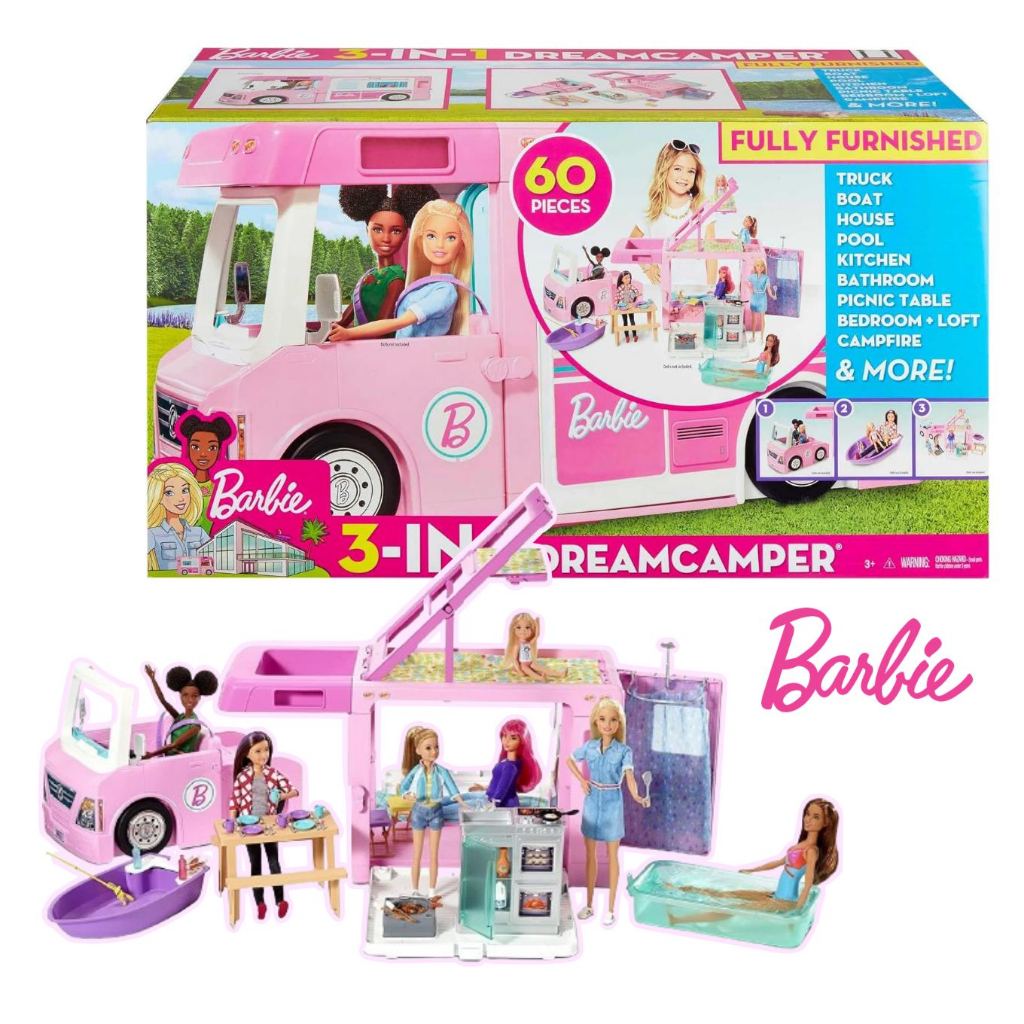 (Clear Stock) Barbie 3in1 Dream Camper Playset Camping Car + Complete