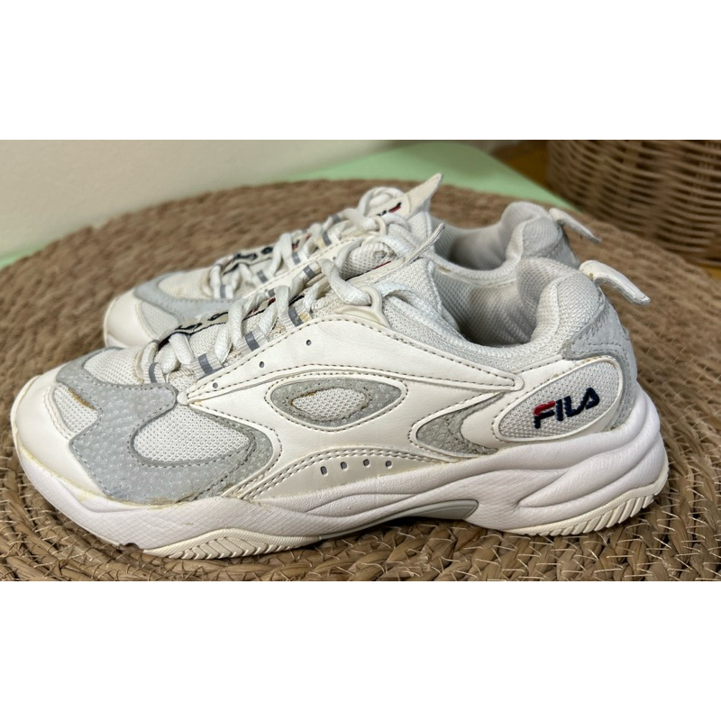 Fila Shoes White Cloth Cream Suede Second Hand Size 37.5 Length 23 Cm. Shopee Malaysia