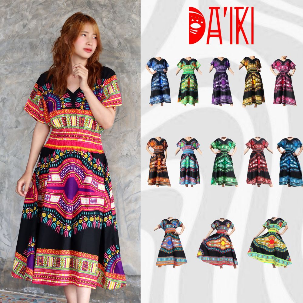 DA IKI Bohemian Style Waist Smock Dress. Shopee Malaysia