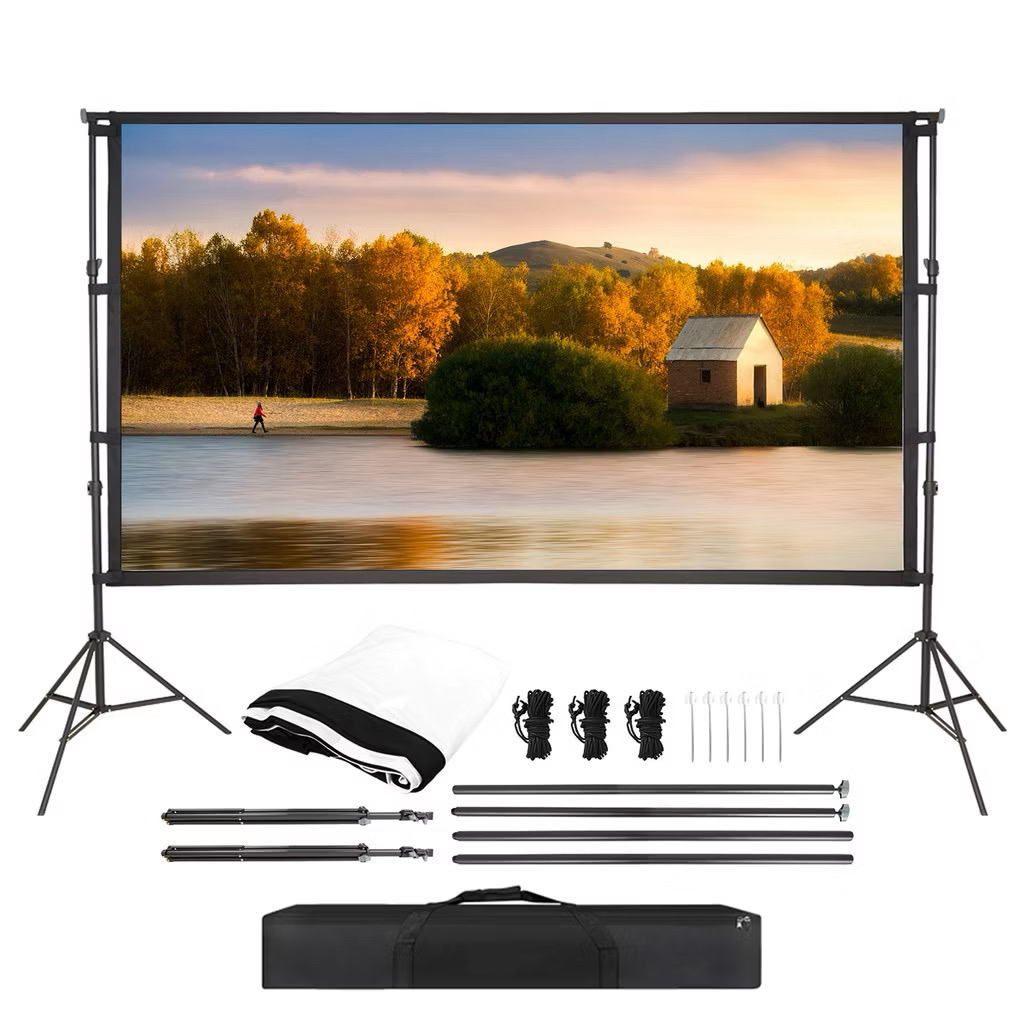 Projector Screen 84/100/120/150/180 Inches-4K Floor-Standing Monitor ...