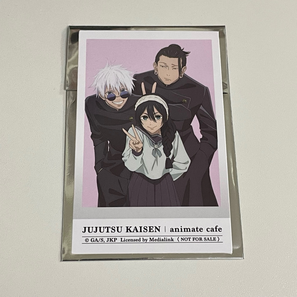 Jujutsu kaisen x animate cafe-Gojo Geto Riko Photo card (Premium Death ...