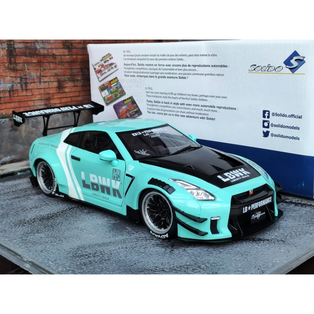 R35 1/18 Car Model R35gtr Solido Nissan GTR R35 Liberty walk LB Work ...