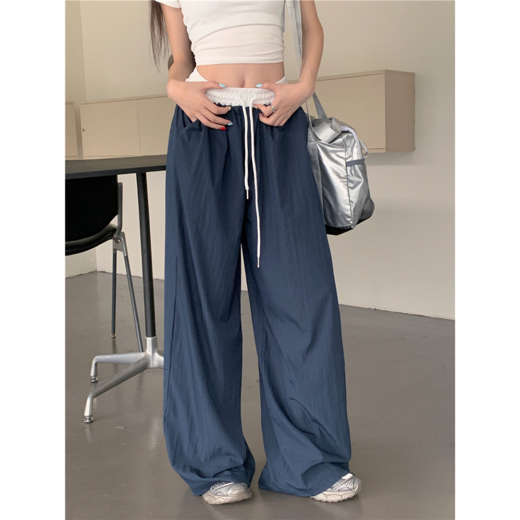 Casual Pants Women's Wear A Rope At The Waist New Work 1249 | Shopee ...