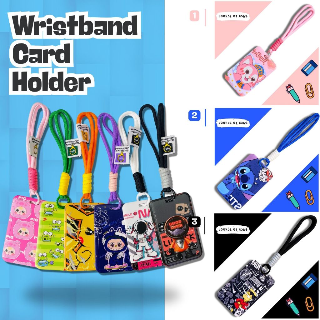 Employee Card Braided Rope Keychain Bus Student 2 Cards Cartoon Pattern ...