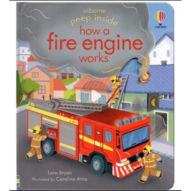Usborne Peep Inside Works Fire Truck English Card Book 3D Flap ...