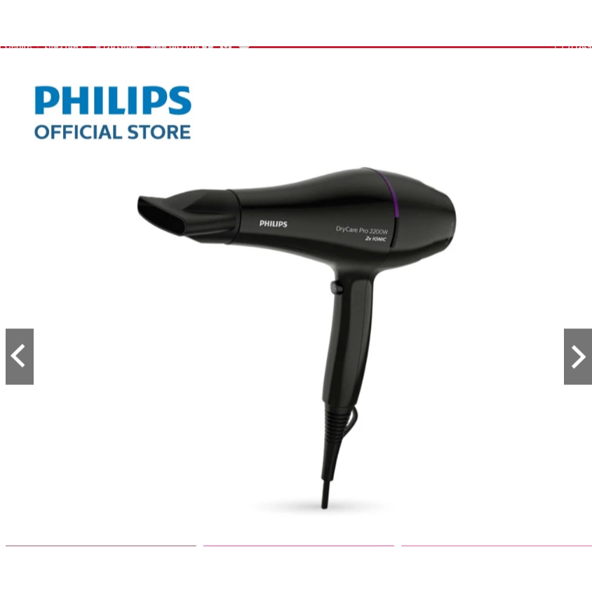 Sèche-cheveux Professionnel Philips DryCare BHD274 2200W - Technologie ThermoProtect - Neuf