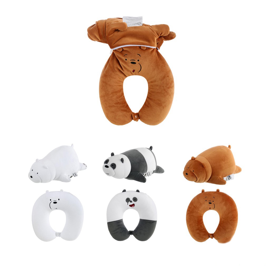 Neck Pillow With Doll Collar For We Bare Bears Travel. Shopee Malaysia