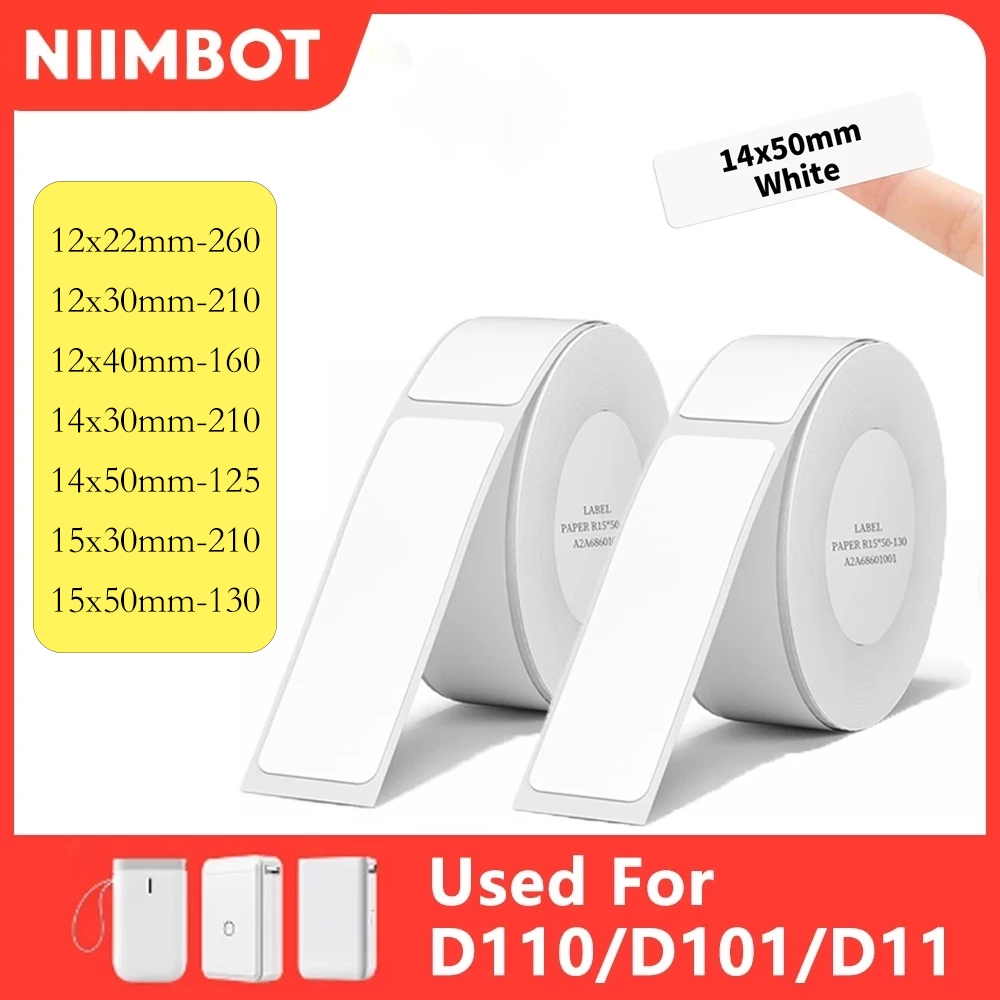 Niimbot 2 Rolls D101 D110 D11 Waterproof Label Sticker Paper Roll Self ...