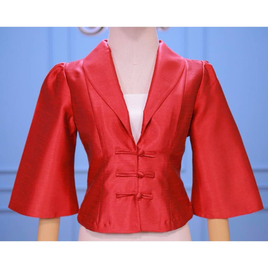 Four-Line Silk Robe With Chinese Buttons (T09) | Shopee Malaysia