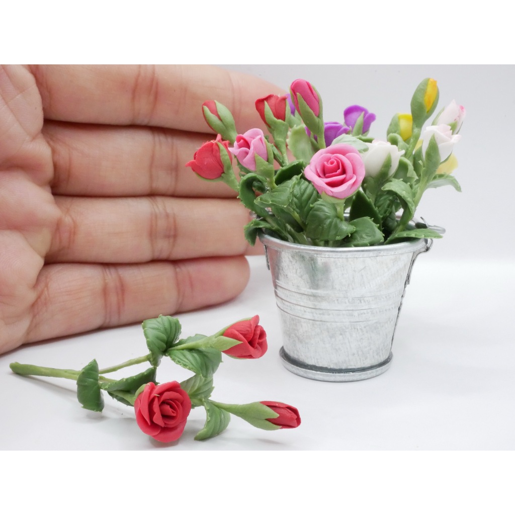 Miniature Roses Clay Beautiful Work Rose Decorations | Shopee Malaysia
