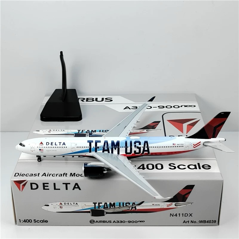 NG Models 1:400 Delta Air Lines A330-900neo N411DX Team USA Con Trattore – Nuovo