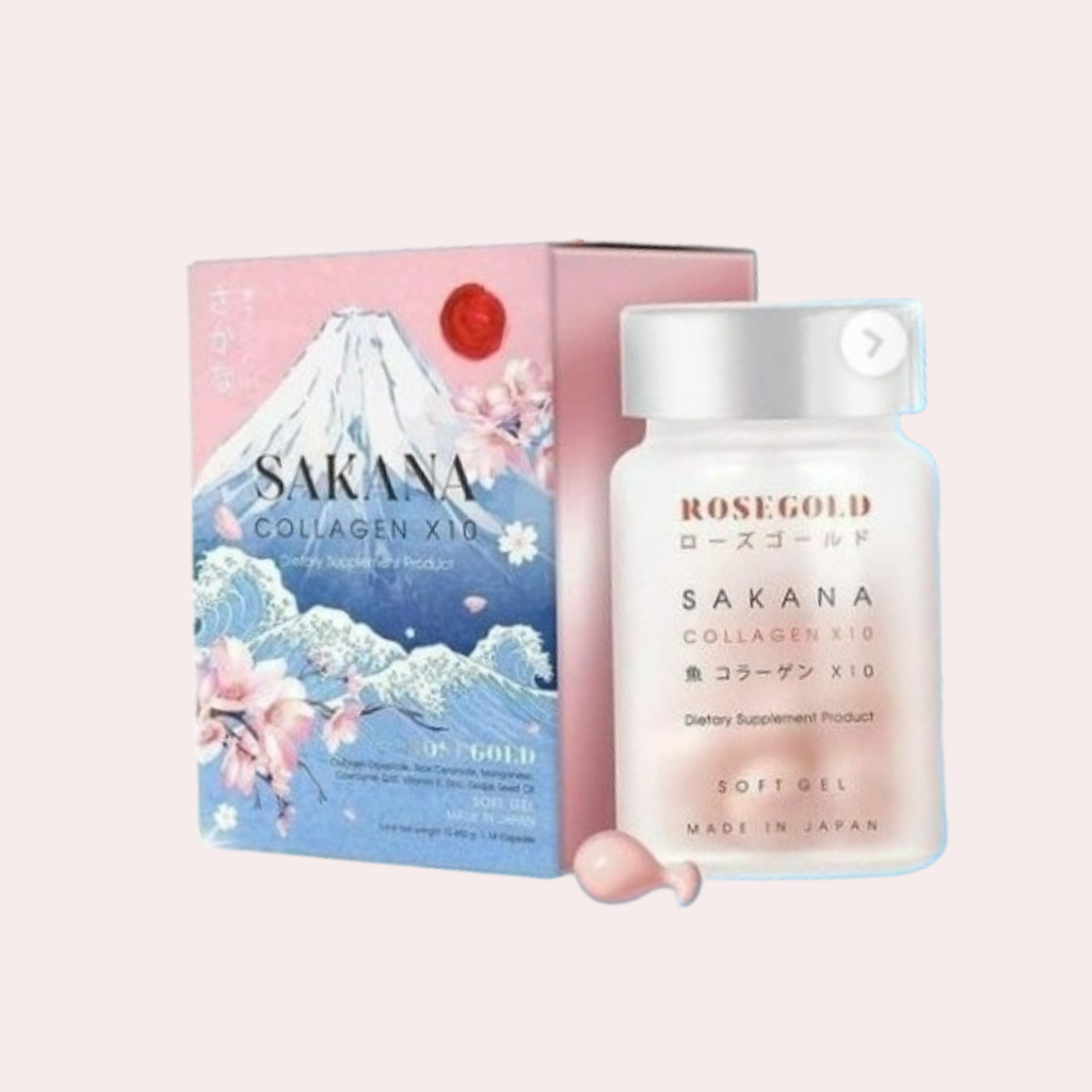 Masque Sakana Premium Au Collagène – Rose Gold, Blanchissant Anti-rides X10